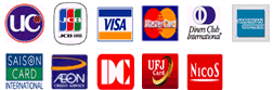 UC,JCB,VISA,master,Diner Club International,American Express,SAISON card,AEON,DC,UFJ,NICOS�̃J�[�h�����g�p�ɂȂ�܂�